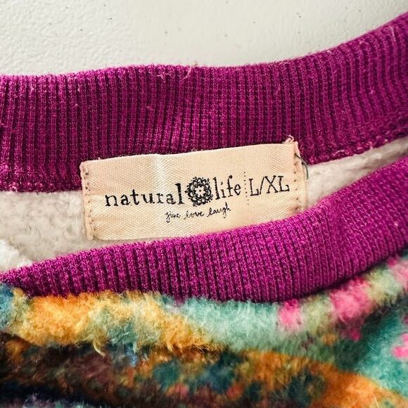 Natural Life Pajamas One Piece Fleece Union Suit Womens Sz Large XL Purple Boho - Picture 8 of 12